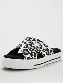 image of Converse One Star Leopard Sandal, Leopard Print, Size 5, Women