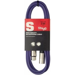 image of Stagg SMC3CPP High Quality Microphone Cable XLR-XLR Plug 3m Purple