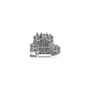 Image of WAGO 2002-2201 L/L Double Deck Through/Through Terminal Block Grey
