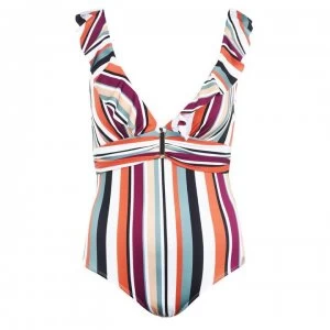 Image of Biba Taylor Frill Swimsuit - Sunny Stripe