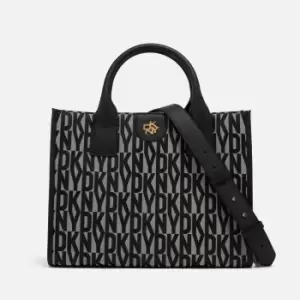 image of DKNY Carol Book Medium Logo-Jacquard Tote Bag