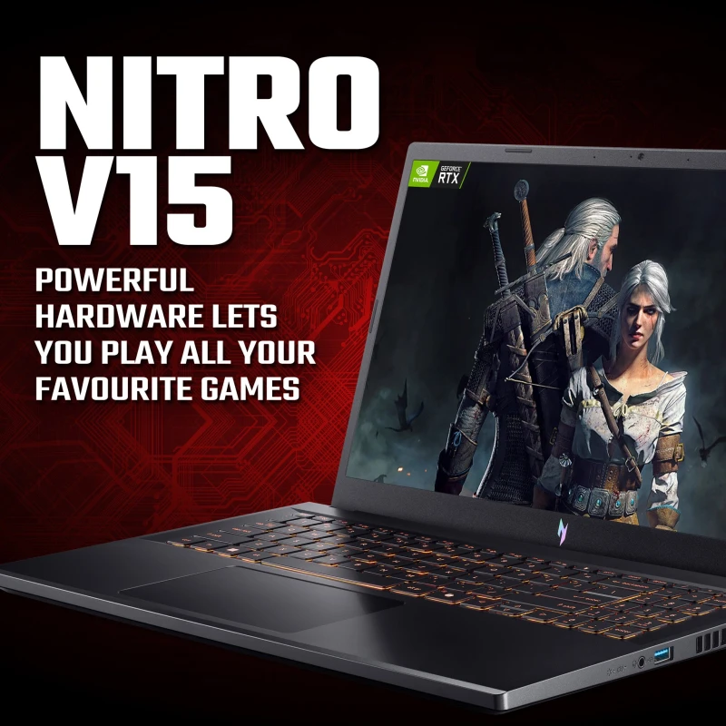 Image of Acer Acer Nitro V 15 V15 ANV15-52 Gaming Laptop - Intel Core i5-13420H, 16GB, 512GB SSD, RTX 3050, 15.6" Full HD, Windows 11 Gaming Laptop NH.QUBEK.00