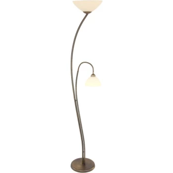 Image of Sienna Capric Mother & Child Lamp Bronze Brushed, Glass Ivory Alabaster White