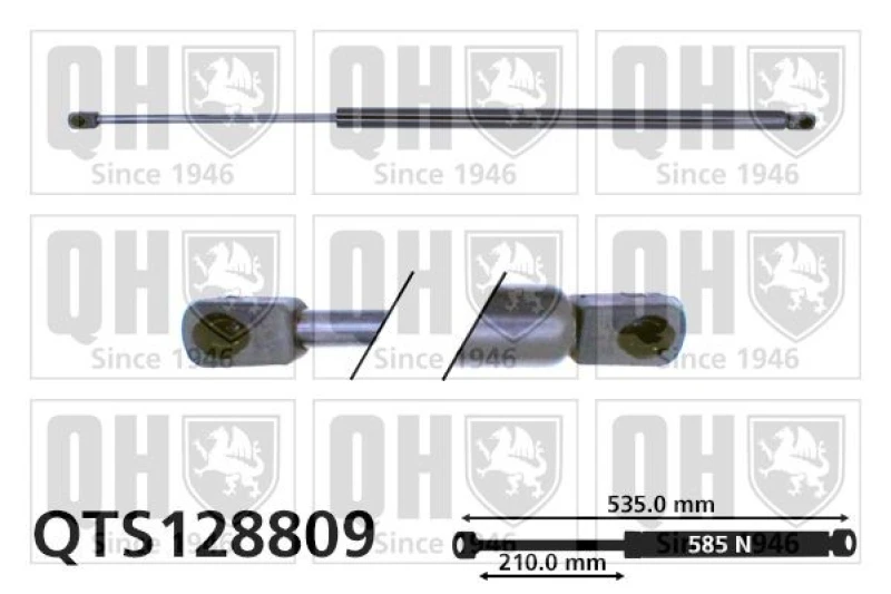 Image of QUINTON HAZELL Tailgate strut QUINTON HAZELL QTS128809