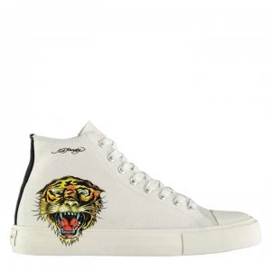 Image of Ed Hardy Fierce Hi Top Trainers - White
