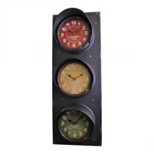 Image of Vintage Style Traffic Light Clock, 83cm