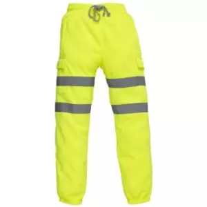 Image of Yoko Adults Unisex Hi Vis Jogging Pants (XL) (Hi-Vis Yellow) - Hi-Vis Yellow