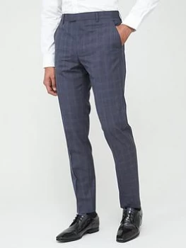 Image of Ted Baker Sterling Check Trousers - Blue, Size 30, Men