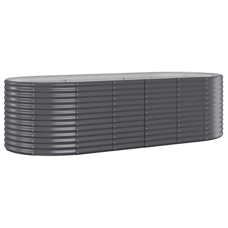 Image of vidaXL Garden Raised Bed Powder-coated Steel 249x100x68cm Anthracite, Grey 319066