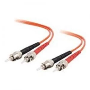 Image of C2G 7m ST/ST LSZH Duplex 62.5/125 Multimode Fibre Patch Cable - Orange