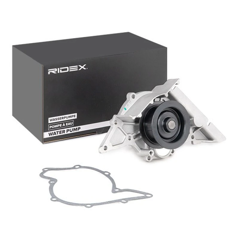 Image of RIDEX 1260W0187 Water pump with belt pulley, for timing belt drive, with gaskets/seals Water Pump (1260)