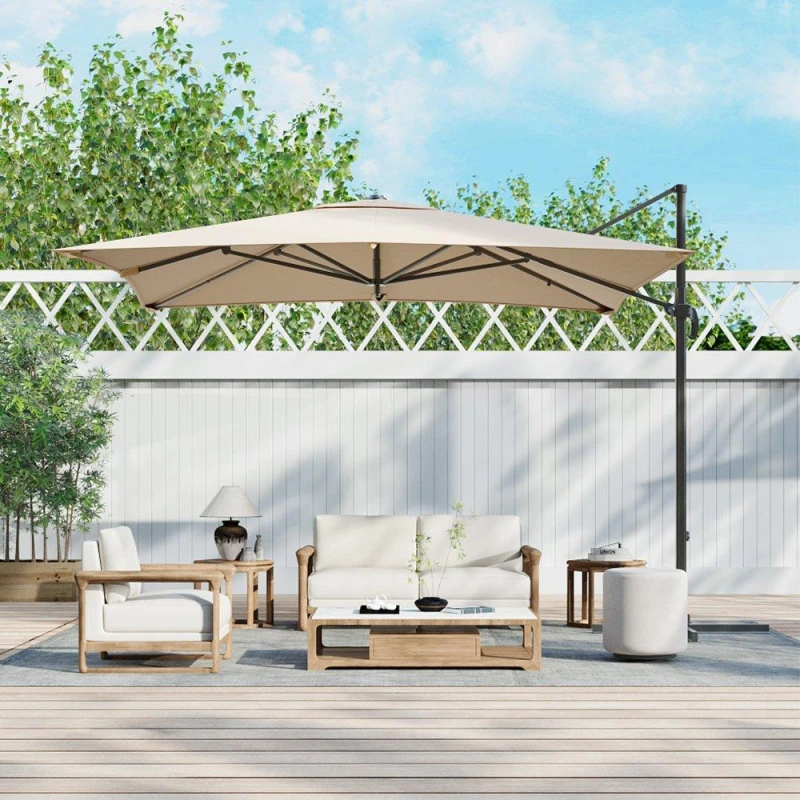 Image of Breeins Large Square Outdoor Cantilever Parasol Brown unisex One size