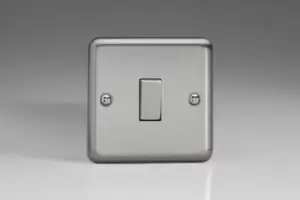 Image of Varilight Classic 1 Gang Rocker Switch with Decorative Insert (Single XS7D) - Matt Chrome - XS7D