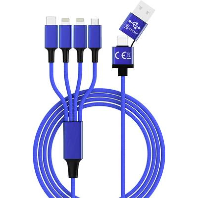 Image of Smrter HYDRA ELITE-L BL - Ladekabel USB-A/-C -> micro USB USB-C...