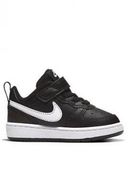 Image of Nike Court Borough Low 2 Infant Trainers - Black/White, Size 6.5