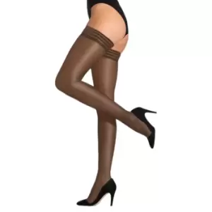 Image of Couture Womens/Ladies Perfectly Sheer Tri Band Hold Ups (1 Pair) (Medium) (Barely Black)