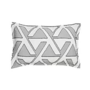 image of Nalu Nicole Scherzinger Alana Clipped Jacquard Oxford Pillowcase, White & Black