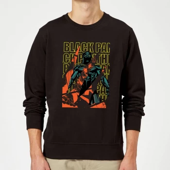 Image of Marvel Avengers Black Panther Collage Sweatshirt - Black - XXL