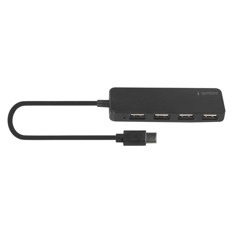 Image of Gembird Type C To 4-Port USB PC Computer Hub Black unisex One Size
