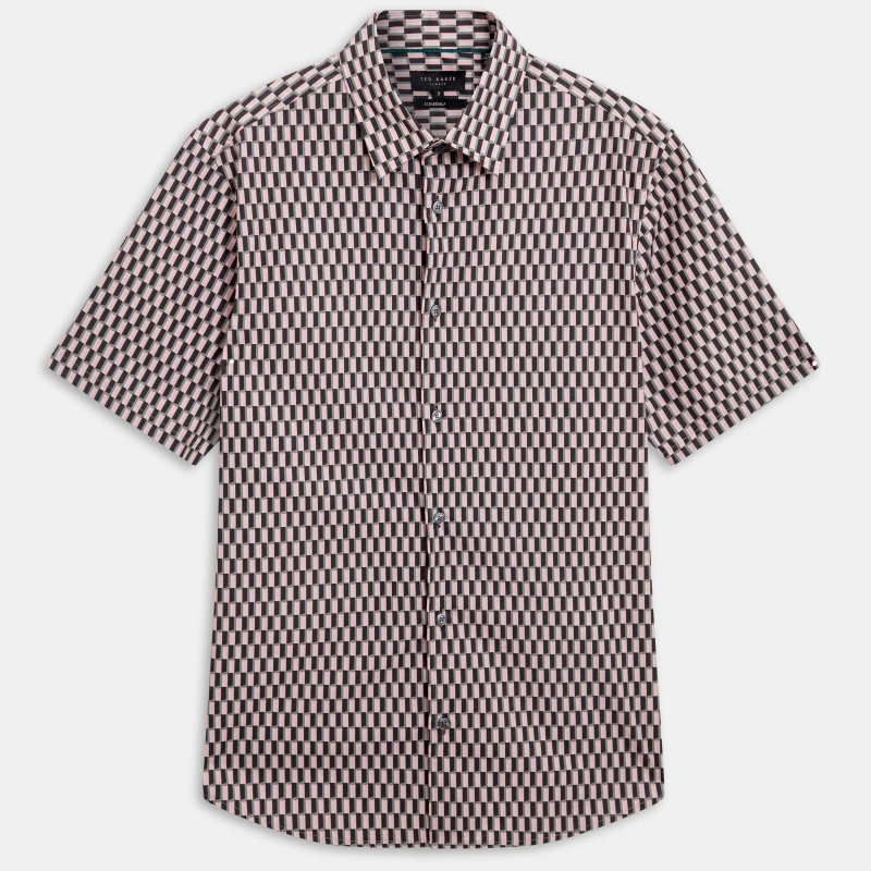 Image of Ted Baker SS Reg Fit Shirt Pink male XS (1)