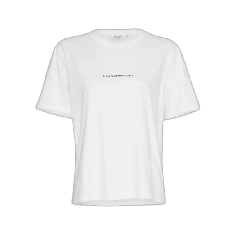 Image of moss copenhagen Womens logo T-Shirt Moss Copenhagen Terina Organic Blanc Female XS/S