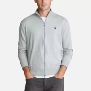 Image of Polo Ralph Lauren Mens Pima Cotton Full Zip Jumper - Andover Heather - L