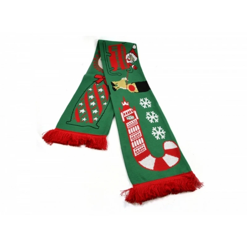 Image of Universal Textiles Mens Red Bus Sleigh Christmas Scarf in Light Red Light Red Male One Size