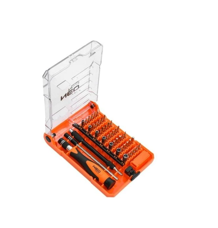 Image of NEO TOOLS 06-111-1 Bit Screwdriver Number of tools: 45, Bit Receptacle (dimensions): 1/4Inch Chrome Vanadium Steel Bit Screwdriver (6623)