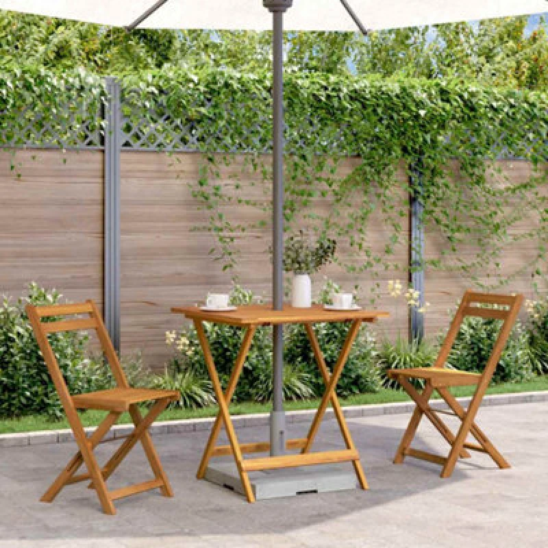 Image of Vidaxl Folding Garden Table 70X70X75cm Solid Acacia Wood