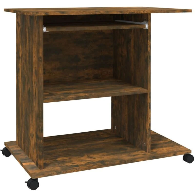 Image of VIDAXL Vidaxl - Computer Desk Smoked Oak 80x50x75cm Engineered Wood 8720286954577