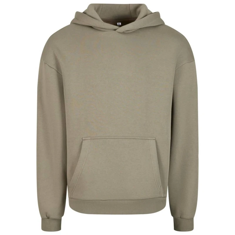 Image of Build Your Brand Mens Fluffy Pullover Hoodie in Olive Size: Large Olive Male L