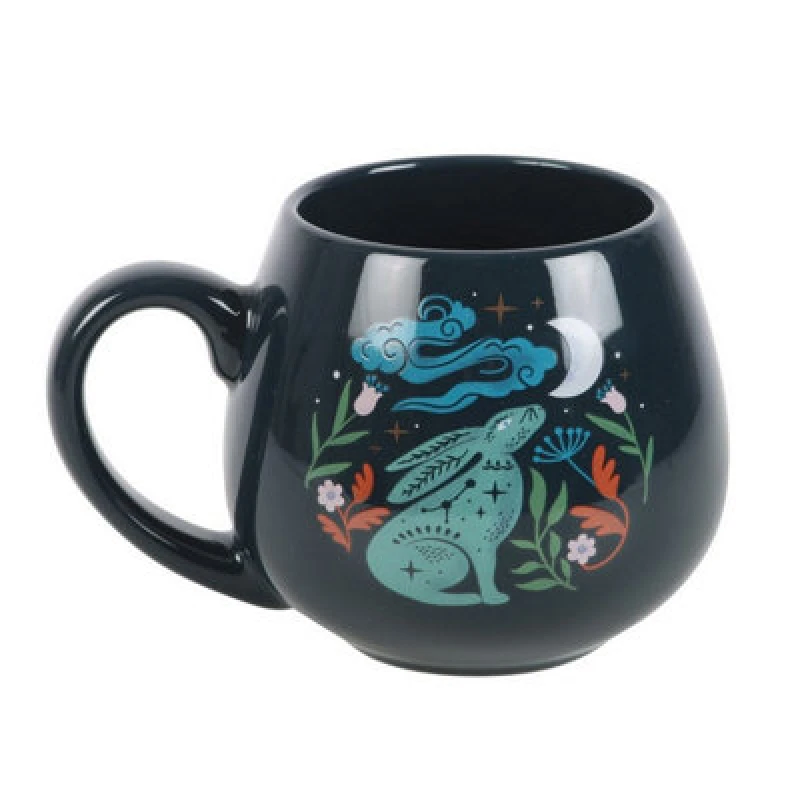 Image of Something Different Something Different Midnight Hare Rounded Mug in Black One Size Unisex 5063574394611