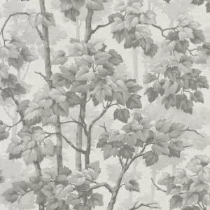 image of Belgravia Decor Giorgio Tree Soft Silver Wallpaper