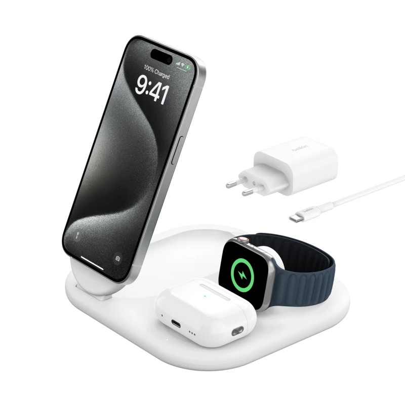 Image of Belkin BoostCharge Headphones. Smartphone. Smartwatch White USB Wirele