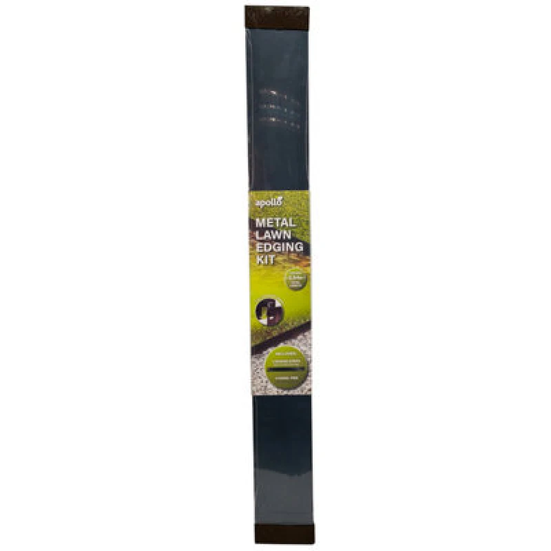 Image of Apollo Gardening Black Steel Smooth Lawn Edging (H)10.2Cm (L)0.91M
