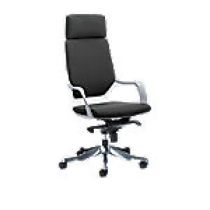 Image of Executive Chair Xenon White Shell High Back Black Fabric With Headrest