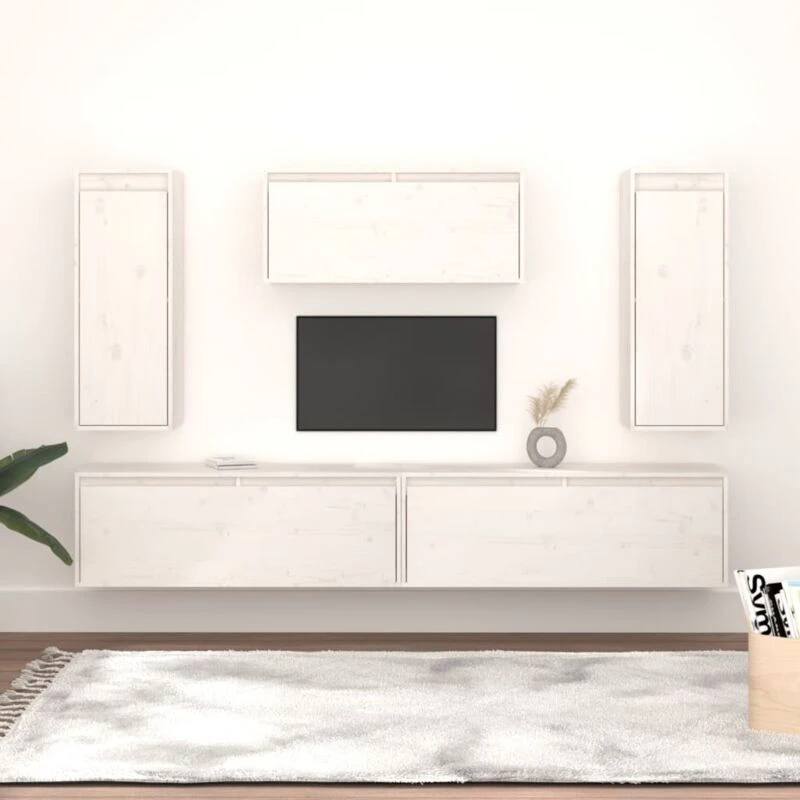 Image of VIDAXL TV Cabinets 5 pcs White Solid Wood Pine Vidaxl 8720286928479