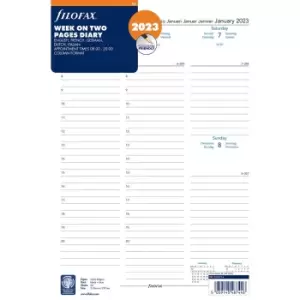 image of Filofax A4 Week to View 2023 Diary Refill, white