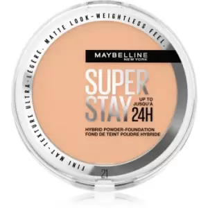 image of Maybelline SuperStay 24H Hybrid Powder-Foundation Compact Powder Foundation for a Matte Look Shade 21 9 g