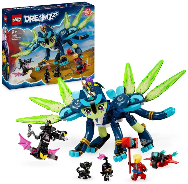 Image of LEGO DREAMZzz Zoey and Zian the Cat-Owl Animal Toy Set 71476
