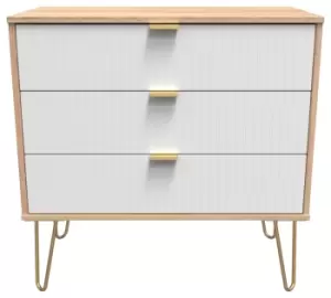 Image of Galatina 3 Drawer Chest - White & Oak