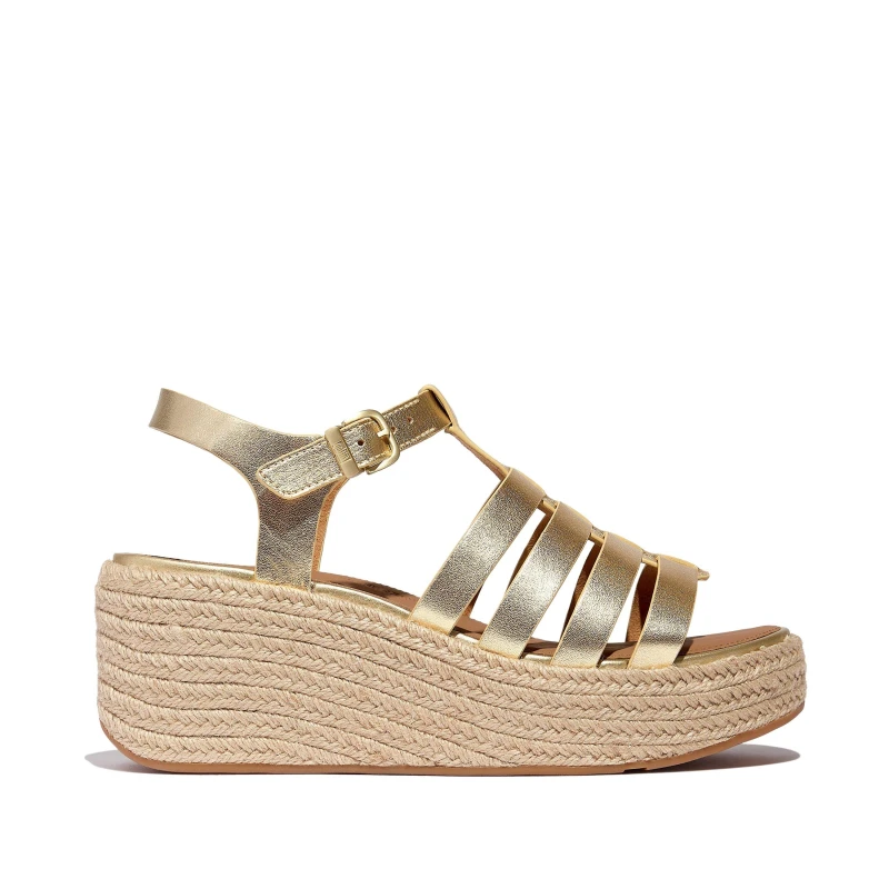 Image of Fitflop Womens Platform Wedge Heeled Sandals Platino female 7 (40)