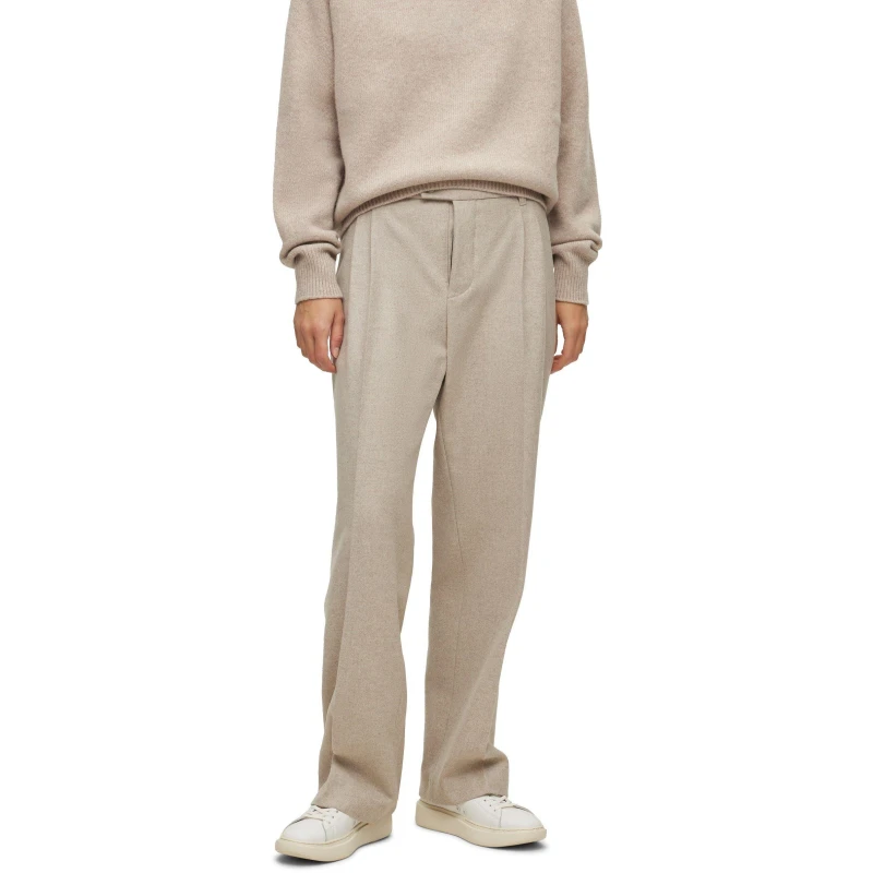 Image of Boss Mens Slim Fit Stretch Trousers White male L