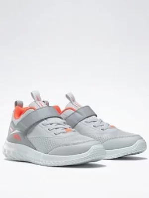 Image of Reebok Rush Runner 4 Shoes, Grey/Orange, Size 1.5 Older