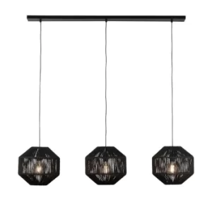 image of 3 Light Bar Black Pendant