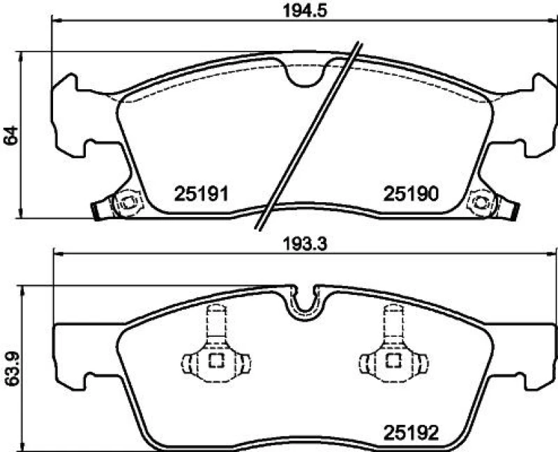 Image of HELLA Brake pad set HELLA 8DB 355 019-621