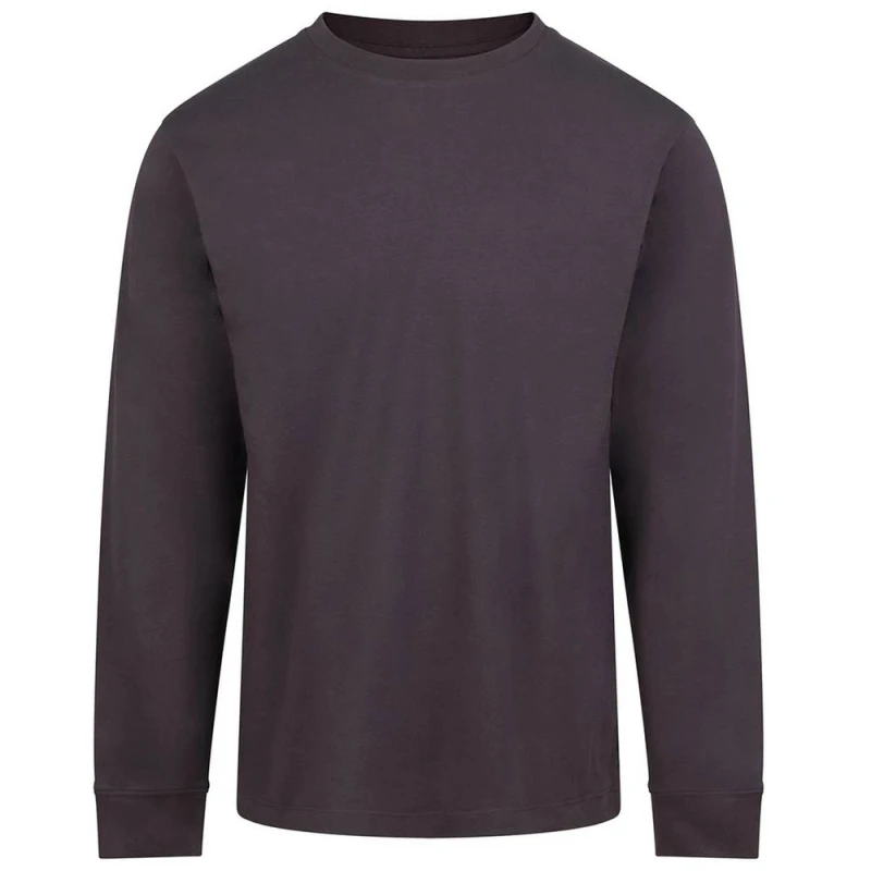 Image of AWDis Mens Long-Sleeved T-Shirt in Charcoal Size: Large Charcoal Male L