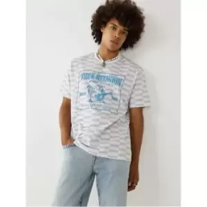 Image of True Religion True Religion Chequered Buddha T-Shirt Mens - White