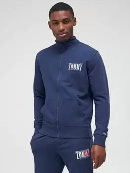 image of Tommy Jeans Tjm Reg Essential Graphic Tracksuit Jacket, Twilight Navy, Size L, Men