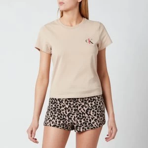 Image of Calvin Klein Womens Short Sleeve Crew Neck - Charming Khaki - XS